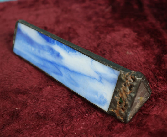 Lot 056 - Vintage Stained Leaded Glass Artisan Kaleidoscope With Window At End (Blue Color Exterior Glass)