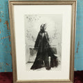 Lot 060 - Vintage Framed Photo Print Of Woman In Black Gown, Spiderweb Around Head, Framed March 1999, Possible Copy Of Original Photo By George Hoyningen-Huene