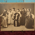 Lot 069 - Antique Boarded Group Photo Of Nine Women In Kimonos With Fans, Trimmed On Side