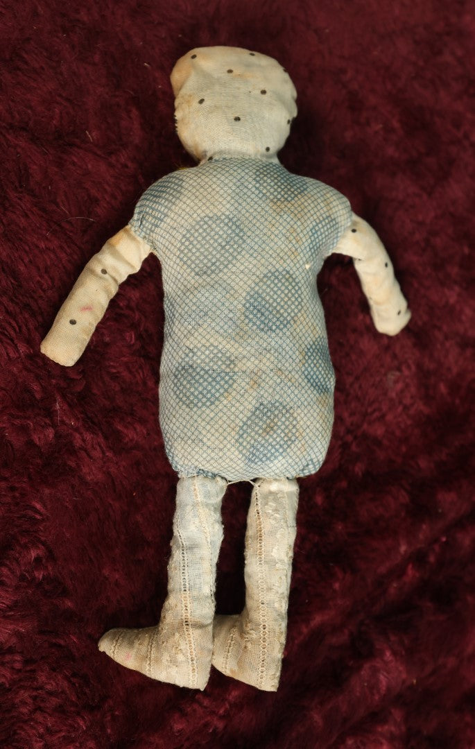 Lot 084 - Funny Home Made Vintage Rag Doll With Button Eyes