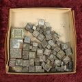 Lot 092 - Grouping Of Antique Solid Metal Letter Press Printing Block Stamps, Curvy Letters And More, 50+, Drop Caps, And Others