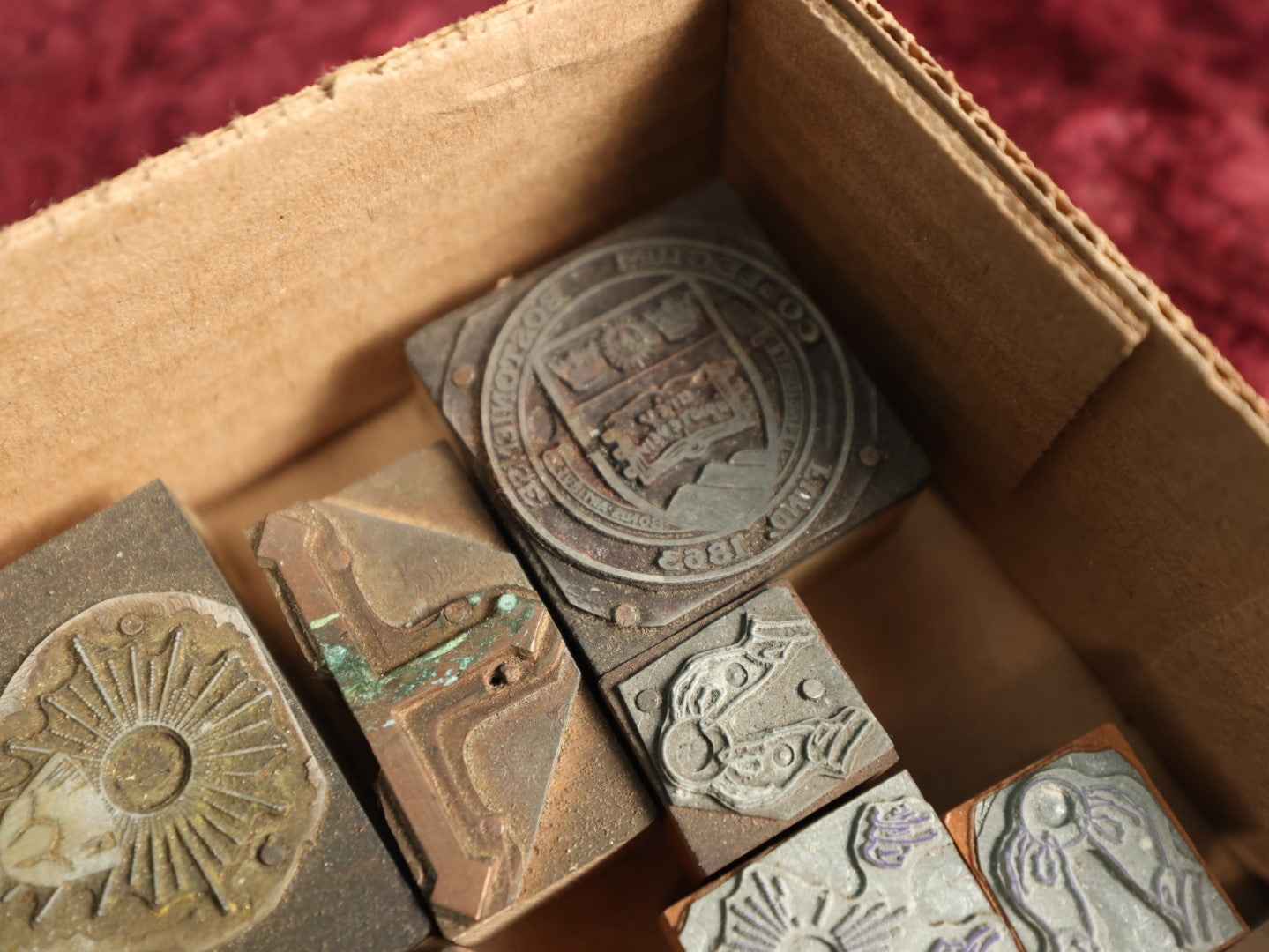 Lot 093 - Grouping Of Antique Religious Printing Blocks Letter Press Stamps, Mostly Featuring Scenes Of The Christian Eucharist, Church Printing Blocks, Approximately 25 Pieces