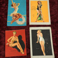 Lot 097 - Grouping Of Four Vintage Colored Loose Pin Up Ephemera Pieces, Earl Moran And Others