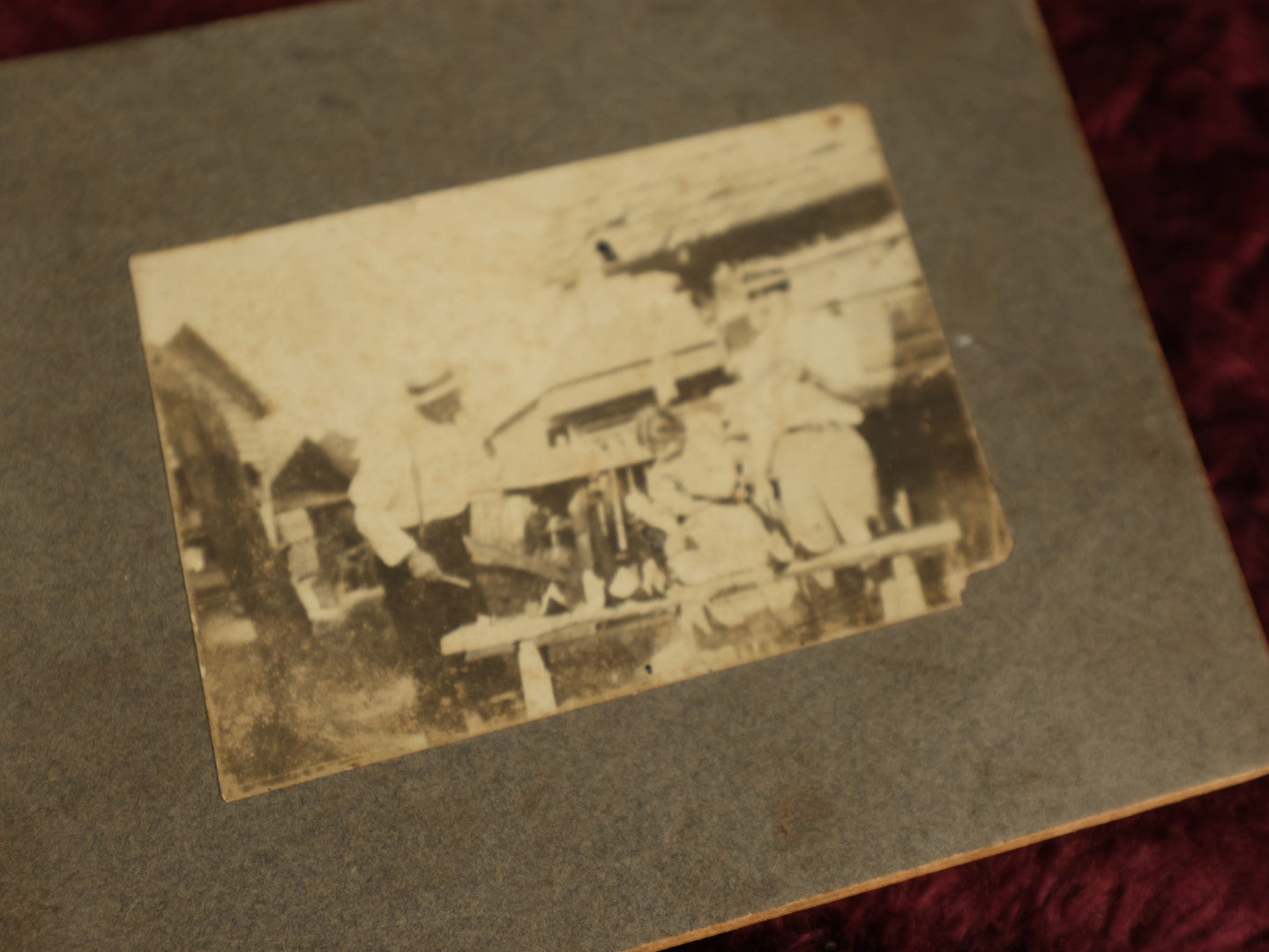 Lot 098 - Grouping Of Ten Antique Boarded Photos Including Photos Of Farming, Portraits, And More