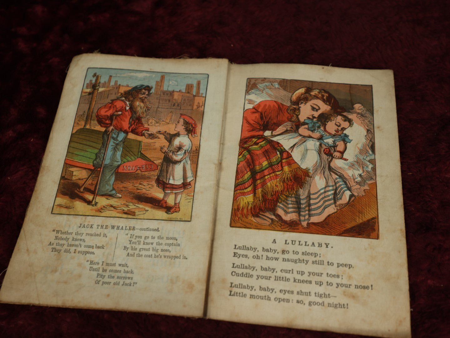 Lot 103 - Antique Mcloughlin Brothers, New York Linen Children's Book, "Joyful Tales, Jingles, And Jokes For Little Folks," Circa 1869