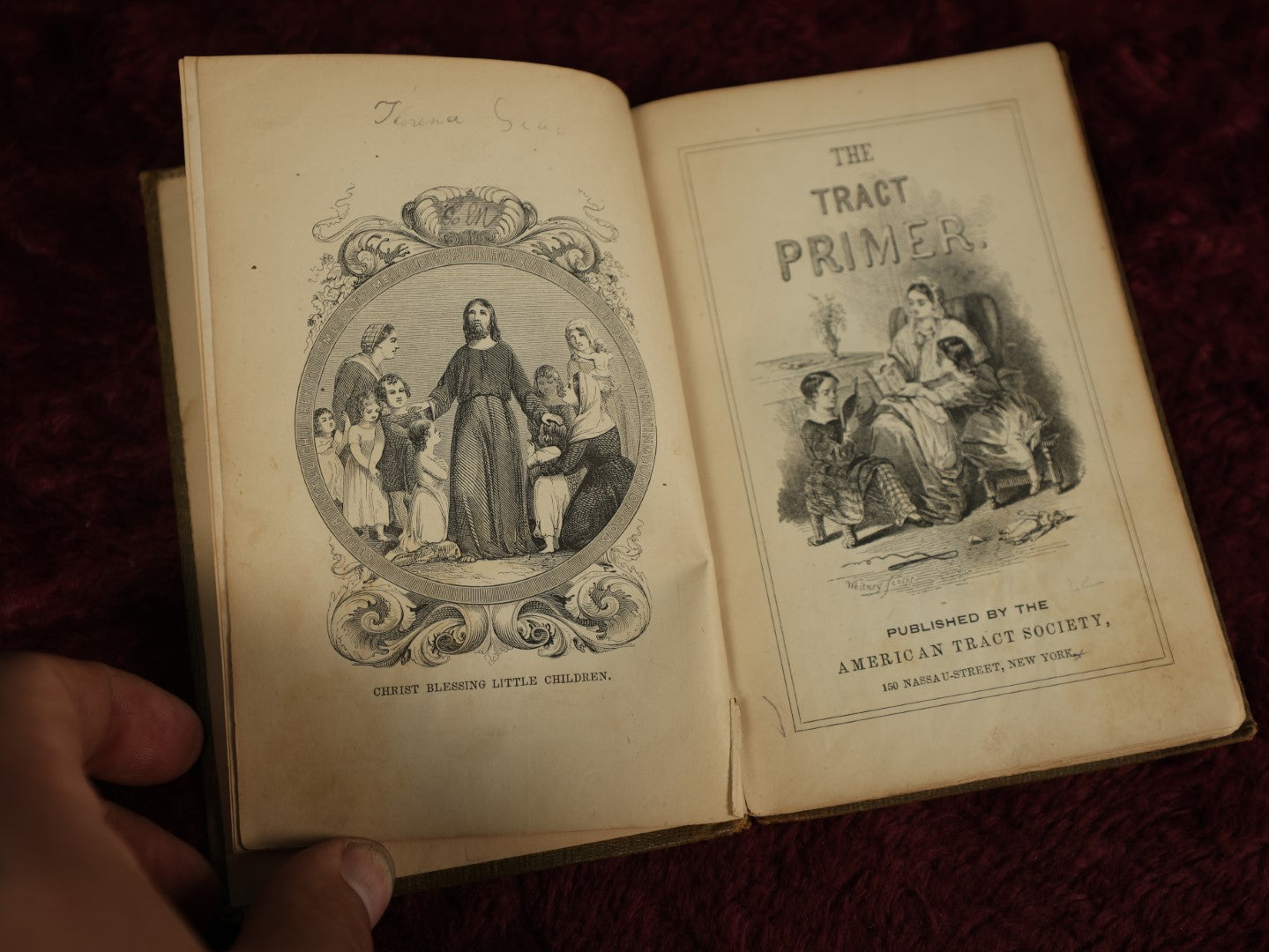 Lot 107 - Antique Book, "The Tract Primer" Published By The American Tract Society, New York, Illustrated With Letters, Pictures Of Bible Scenes, Circa 1860S