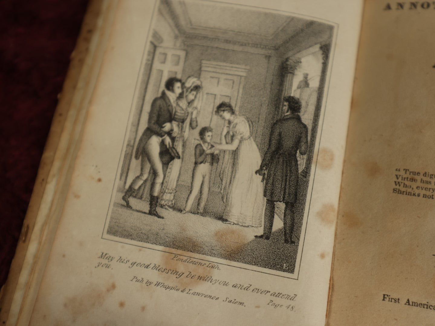 Lot 108 - Antique Book, "Annot And Her Pupil, A Simple Story," First American Edition, Salem, Massachusetts, 1829 