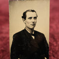 Lot 121 - Single Tintype Photo, Clean Shaven Young And Handsome Man With Defined Bone Structure, Cheek Bones