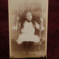 Lot 131 - Single Carte De Visite C.D.V. Photo, Young Girl Swinging On Wood Seat Rope Swing, G, Wallace Wright, Photographer, Milford, Massachusetts, Successor To F. Gill, 1884