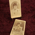 Lot 132 - Pair Of Carte De Visite C.D.V. Photos, Portly Woman With Extravagant Dress, Hair, And Jewelry