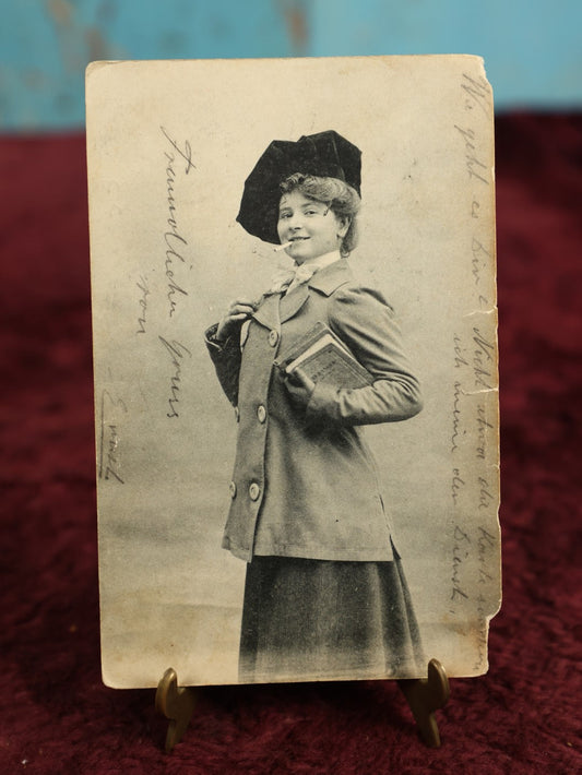 Lot 134 - Single Real Photo Postcard R.P.P.C. Of Woman Graduate Smoking Cigarette, Early 20th Century, Bulach, Zurich, Switzerland