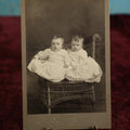 Lot 136 - Single Cabinet Card Photo Of Twin Baby Toddlers, Parsons Photographer, Adams, Massachusetts