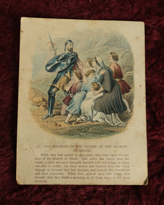 Lot 141 - Single Ephemera Scrap, The Pilgrims In The Valley Of The Shadow Of Death, Conducted By Mr. Greatheart, "Haunted With Evil Things"