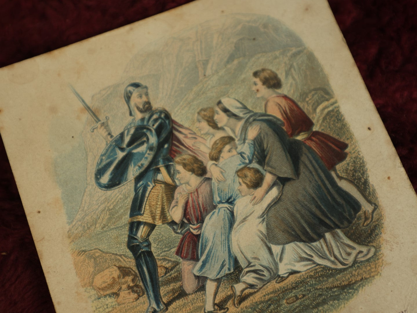 Lot 141 - Single Ephemera Scrap, The Pilgrims In The Valley Of The Shadow Of Death, Conducted By Mr. Greatheart, "Haunted With Evil Things"