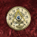 Lot 006 - Antique Masonic Free Masons Pocket Watch Dial With Compass, Square, And G