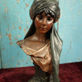 Lot 008 - Antique Art Nouveau Chalkware Plaster Scheherazade Statue Bust, After Emmanuel Villanis (French, 1858-1914), Character And Storyteller Of One Thousand And One Nights (Arabian Nights)