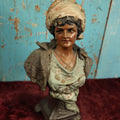 Lot 011 - Antique Terracotta Bust Of Fortune Teller Gypsy Woman By Johann Maresch (Austrian, 1821-1914), Marked "J M 561"