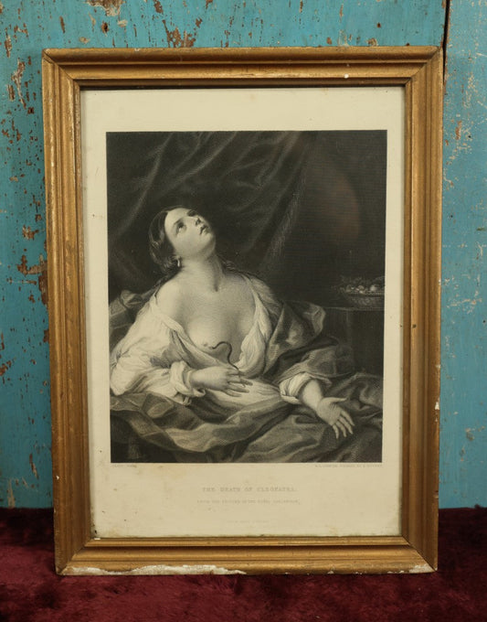 Lot 012 - Antique Engraving, Cleopatra With The Asp, The Suicide And Death Of Cleopatra Holding A Snake To Her Breast, After Guido Reni (Italian, 1575-1642), Framed, Engraved By H.C. Shenton, Finished By H. Bourne, Published In London By James S. Virtue