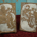 Lot 042 - Pair Of Matching Two-Color Vintage Printing Plates Of Jesus Crowning The Virgin Mary, "Prayer" In Writing