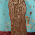Lot 048 - Antique Hand Carved Folk Art Wooden Priest, Pope With Staff, Note Chipping, Losses