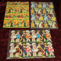 Lot 060 - Grouping Of Three Uncut Die Cut Scrapbooking Paper Sheets, Two Depicting Children, One Of Elegantly Dressed Women, Printed In Germany