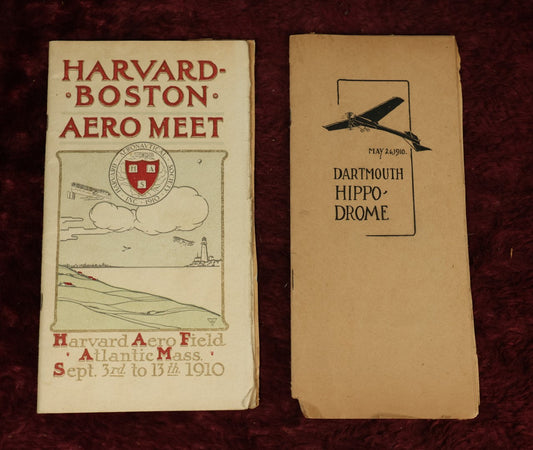 Lot 064 - Pair Of Early Aviation Event Programs, Wright Brothers Related, Including Harvard And Boston Aero Meet, September 3Rd To 13th 1910, And The Dartmouth Hippo-Drome, May 26, 1910