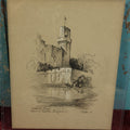 Lot 078 - Antique Hand Drawn Crayon Painting, "Caesar's Tower," Warwish Castle, England, Signed S.G.R. 1936