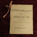 Lot 082 - Single Ephemera Piece, Graduating Exercises Of The Class Of 1889, Friday June 28Th, West Stockbridge, Massachusetts