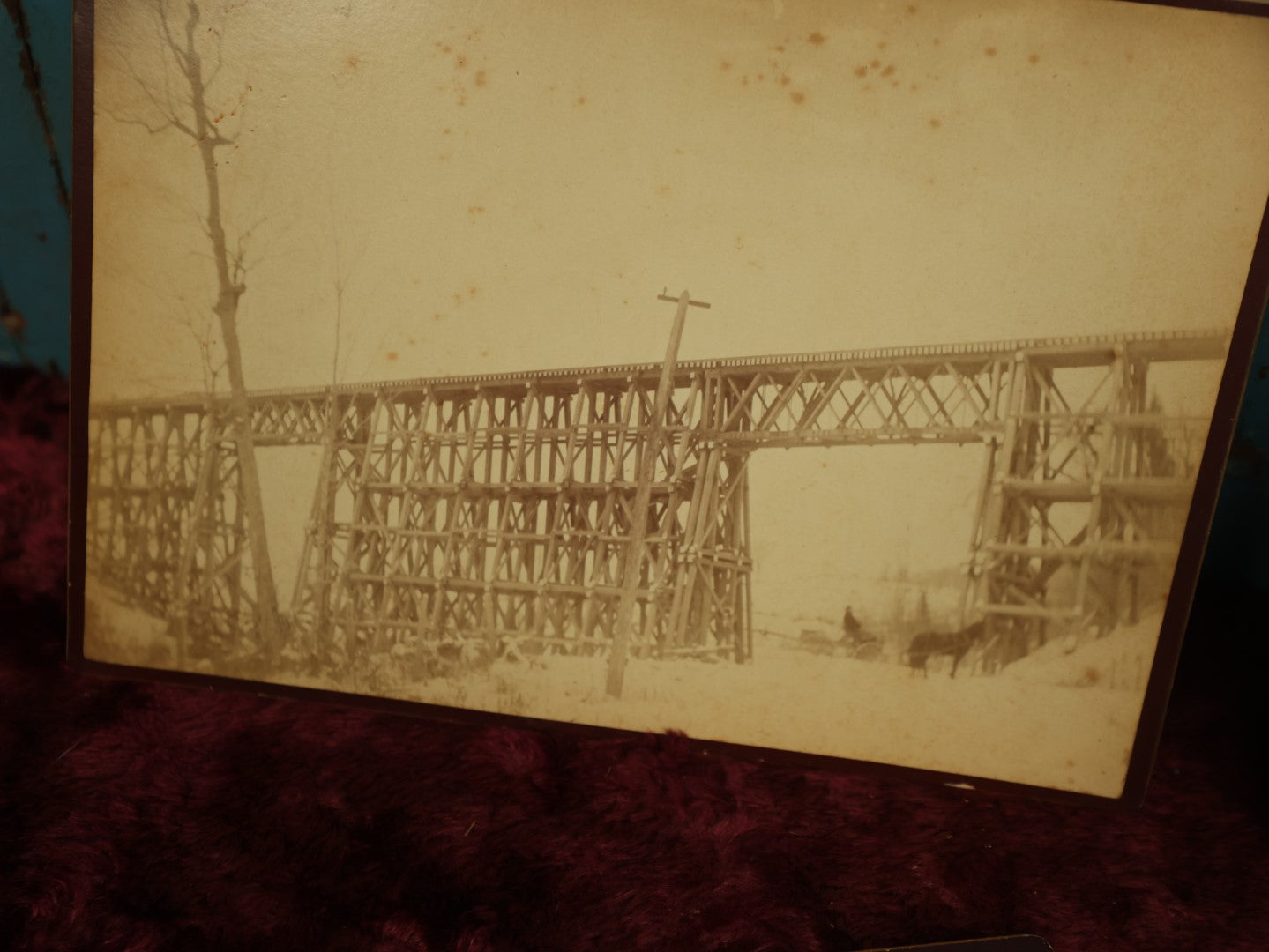 Lot 093 - Grouping Of Seven Boarded Photos Of Industrial And Railroad Buildings And Features, Railroad Bridge, Factories, Windmill, And More