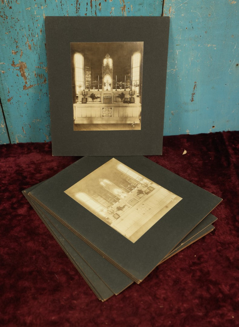 Lot 097 - Grouping Of Eight Duplicate Boarded Photos Of The Interior Of A Church