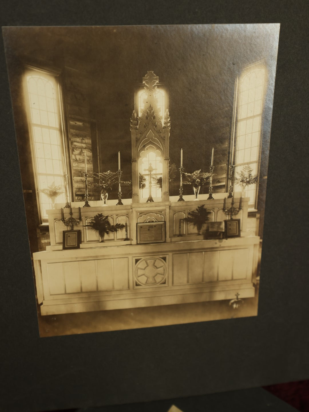 Lot 097 - Grouping Of Eight Duplicate Boarded Photos Of The Interior Of A Church