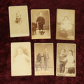 Lot 098 - Grouping Of Six Antique Carte De Visite C.D.V. Photographs Including Of Children, Man With Beard