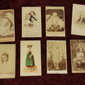 Lot 099 - Grouping Of Eight Antique Carte De Visite C.D.V. Album "Filler" Cards, Illustrated Including Longfellow's Children, Our Pet, And Aurora