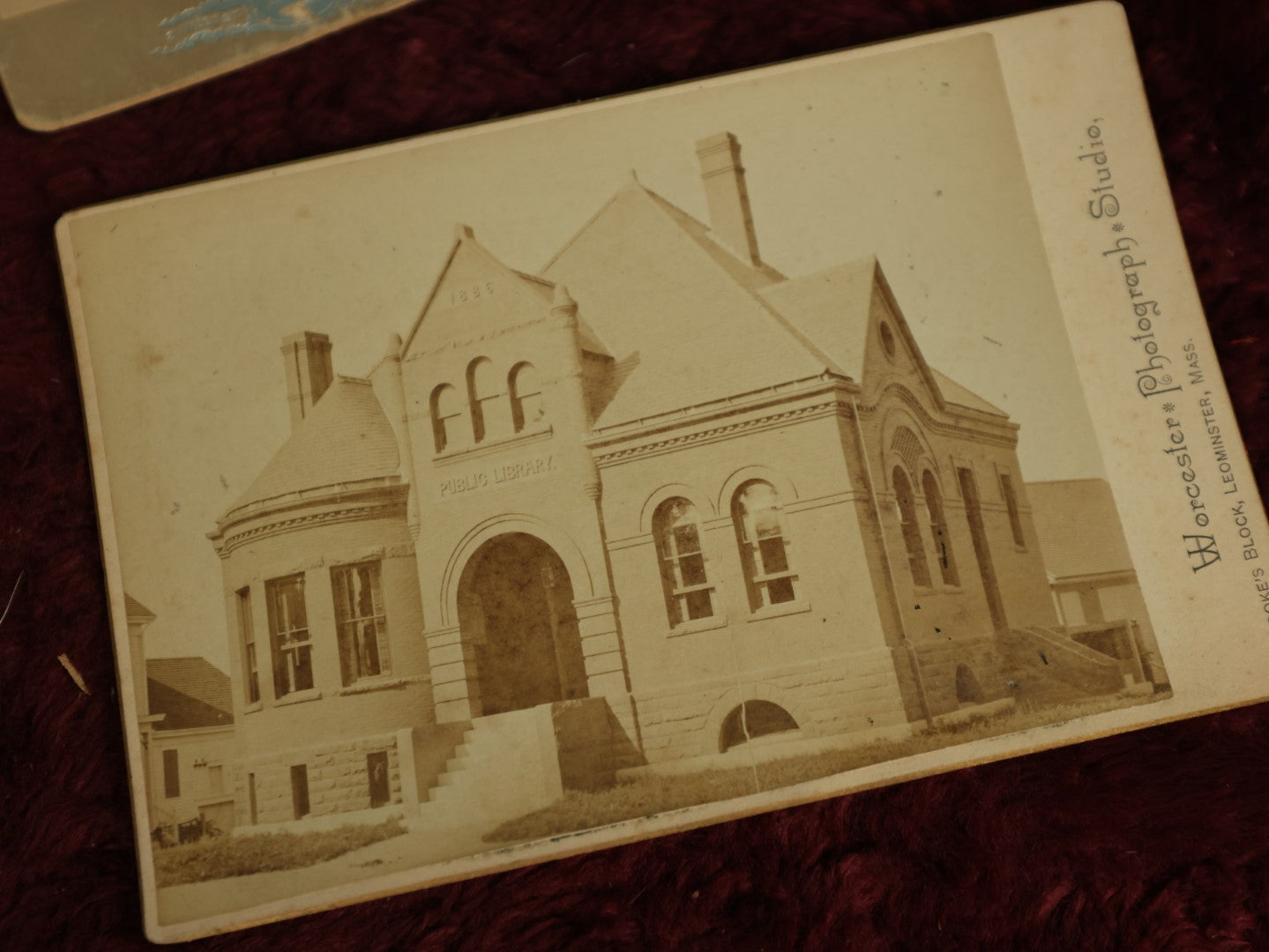 Lot 100 - Grouping Of Seven Cabinet Card Photographs, Including Possible Actress, Public Library, Dapper Gent, And Daniel Webster Statue