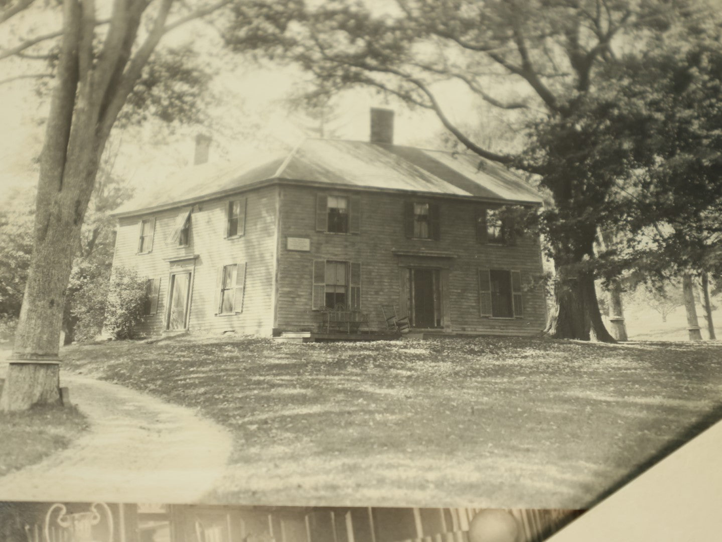 Lot 103 - Grouping Of Ten Plus Paper Photo Snapshots Of Outdoor Scenes, Buildings, People, And More, Including Ralph Waldo Emerson Home