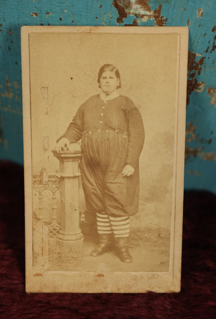 Lot 106 - Antique Carte De Visite C.D.V. Photograph Of Chas. C. Shuston, Age 14, 360Lbs, Portland Maine, C. R. Ress & Co Photographers, Richmond, Virginia, Dated 1870