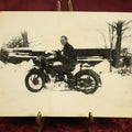 Lot 114 - Single Snapshot Photo, Man On Motorcycle In Winter