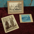 Lot 118 - Boarded Photo Grouping, Three Photos, One Depicting Sports Team Or Fraternity, Group Of Sixteen Men, A Cyanotype Of A House, And An Elderly Couple