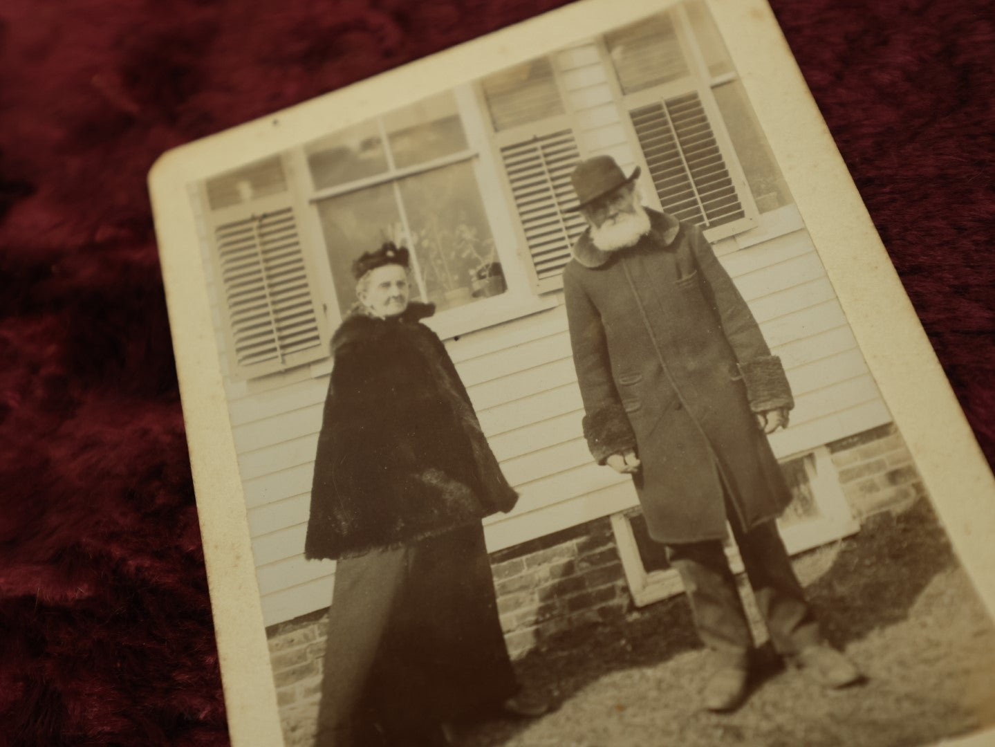 Lot 118 - Boarded Photo Grouping, Three Photos, One Depicting Sports Team Or Fraternity, Group Of Sixteen Men, A Cyanotype Of A House, And An Elderly Couple