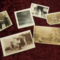 Lot 119 - Snapshot Grouping, Six Photos Of Men Being Men, Hunting, Smoking, Boxing, And Riding On A Teeny Tiny Little Car