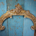 Lot 001 - Antique Late Baroque / Early Rococo Gilded Pediment Architectural Salvage With Cherub Motif, Note Heavy Chipping And Wear In Paint And Wood