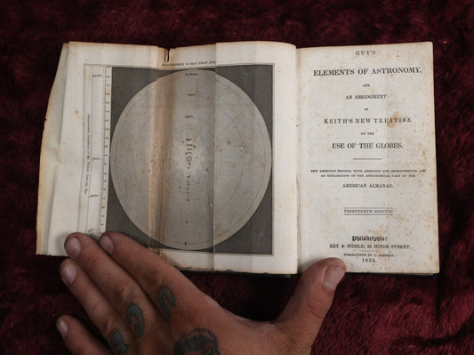 Lot 002 - Early 19th Century Antique Astronomy Book, "Guy's Elements Of Astronomy, An Abridgement Of Keith's New Treatise On The Use Of The Globes," Profusely Illustrated With Diagrams Of The Planets, Published 1835 In Philadelphia