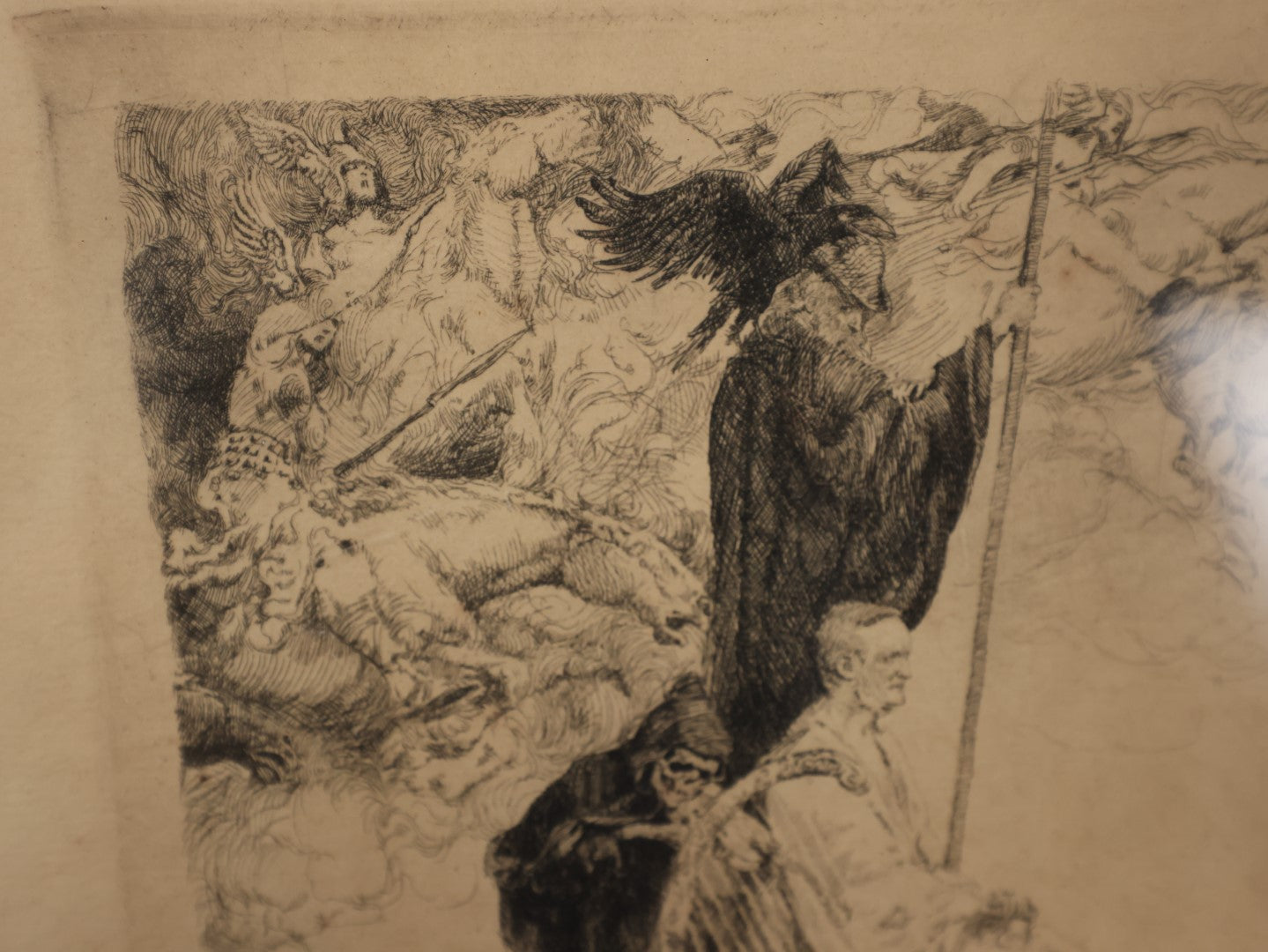 Lot 003 - Willy Pogany (Hungarian, 1882-1955) Special Artist Proof Etching Of Scene From "Parsifal," Depicting Death And Other Esoteric Themes, Inscribed To Friend Paul Petinizi