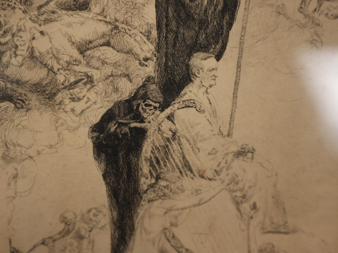 Lot 003 - Willy Pogany (Hungarian, 1882-1955) Special Artist Proof Etching Of Scene From "Parsifal," Depicting Death And Other Esoteric Themes, Inscribed To Friend Paul Petinizi