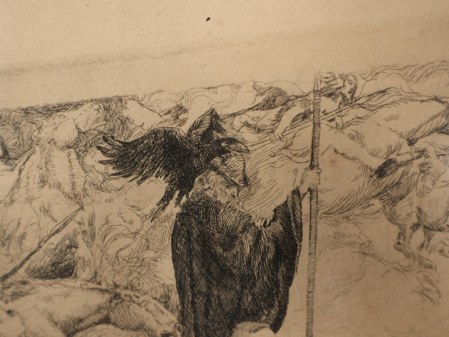 Lot 003 - Willy Pogany (Hungarian, 1882-1955) Special Artist Proof Etching Of Scene From "Parsifal," Depicting Death And Other Esoteric Themes, Inscribed To Friend Paul Petinizi