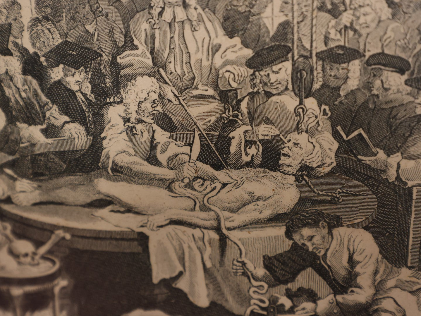 Lot 004 - "The Reward Of Cruelty," Antique Engraving By John Romney (1785-1863) After William Hogarth (1697-1764), Depicting Character Being Disemboweled While Alive By Surgeons, Final Image In Series "The Four Stages Of Cruelty"