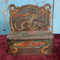 Lot 006 - Antique Tin Lithographed Match Box Safe And Strike With Fire Breathing Dragons And Serpents Motif, Wall Mountable