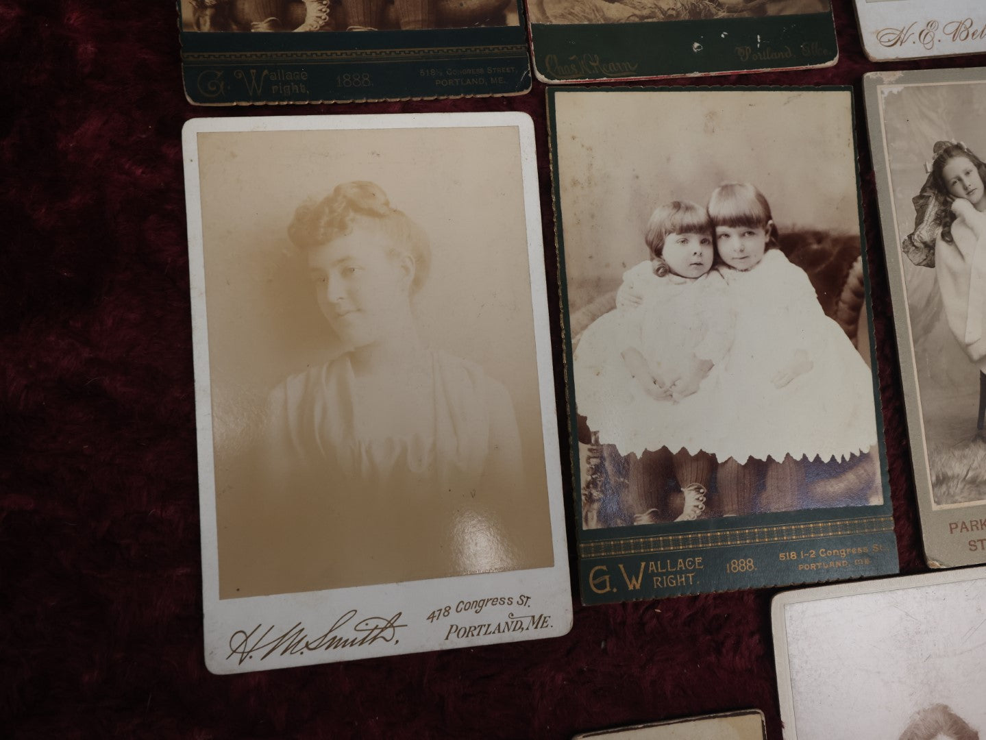 Lot 121 - Thirteen Piece Antique Photo Grouping With Nine Cabinet Cards And Four Carte De Visite C.D.V. Photographs, Varying Condition, Mostly Of Women And Children, Including Girl In Unusual Outfit