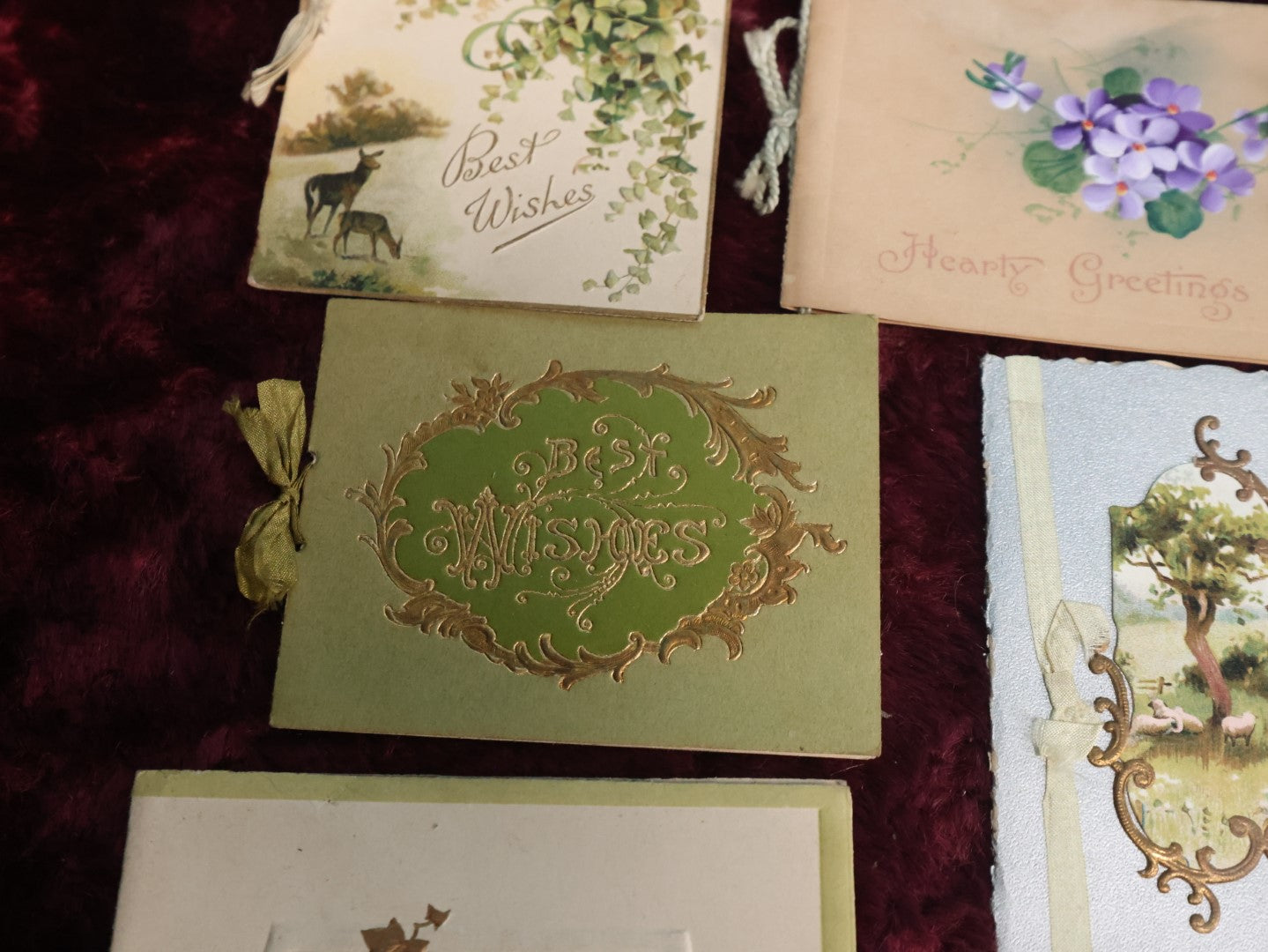 Lot 127 - Massive Collection Of 65+ Antique And Vintage Greeting Cards, Various Holidays, Including Forget Me Nots, Celluloid Cards, Cats, Santa And More