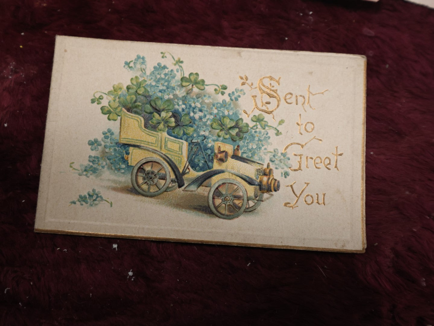 Lot 127 - Massive Collection Of 65+ Antique And Vintage Greeting Cards, Various Holidays, Including Forget Me Nots, Celluloid Cards, Cats, Santa And More